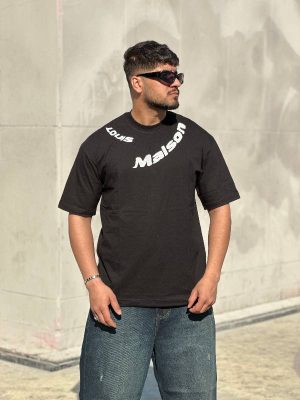 تیشرت طرحدار مشکی کد 3541