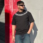 تیشرت طرحدار مشکی کد 3504