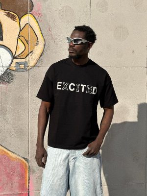 تیشرت طرحدار مشکی کد 3519