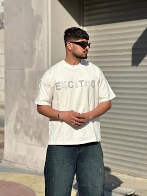 تیشرت طرحدار سفید کد 3520