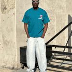 تیشرت طرحدار آبی کد 3521