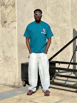 تیشرت طرحدار آبی کد 3521