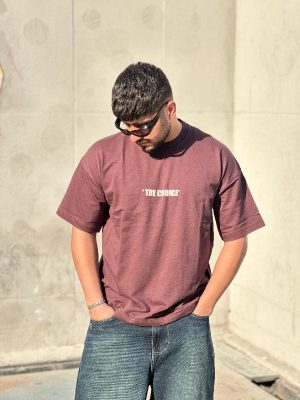 تیشرت طرحدار زرشکی کد 3528