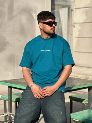 تیشرت طرحدار سبز کد 3530