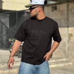 تیشرت طرحدار رنگ مشکی کد 3541