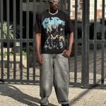 تیشرت طرحدار رنگ مشکی کد 3544