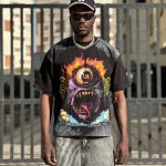 تیشرت طرحدار رنگ مشکی کد 3546