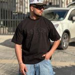 تیشرت طرحدار رنگ مشکی کد 3548