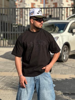 تیشرت طرحدار رنگ مشکی کد 3548