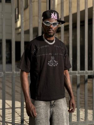 تیشرت طرحدار رنگ مشکی کد 3552