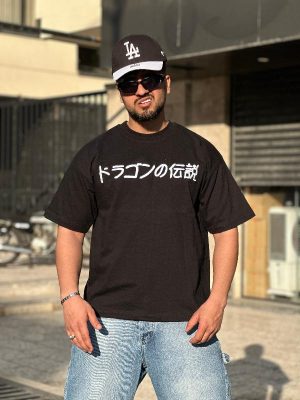 تیشرت طرحدار رنگ مشکی کد 3553