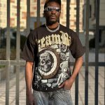 تیشرت طرحدار رنگ مشکی کد 3557