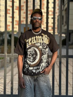 تیشرت طرحدار رنگ مشکی کد 3557