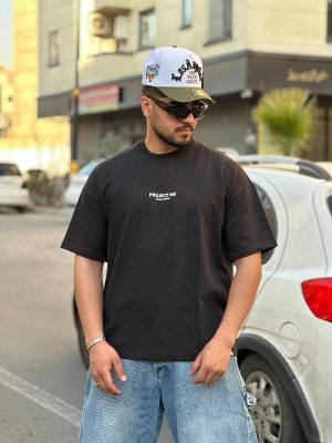 تیشرت طرحدار مشکی کد 3582