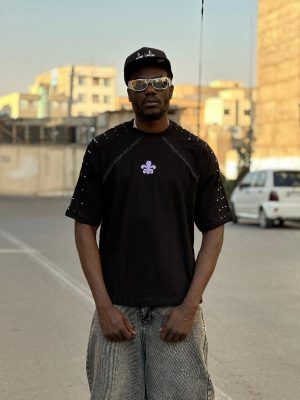 تیشرت طرحدار رنگ مشکی کد 3560