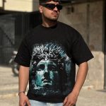 تیشرت طرحدار رنگ مشکی کد 3562