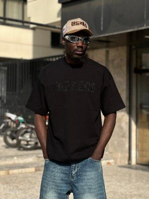 تیشرت طرحدار رنگ مشکی کد 3563