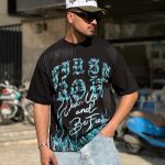 تیشرت طرحدار رنگ مشکی کد 3564