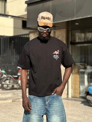 تیشرت طرحدار رنگ مشکی کد 3565