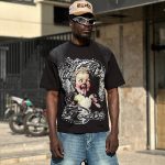 تیشرت طرحدار رنگ مشکی کد 3567