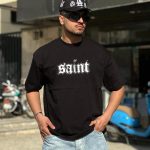 تیشرت طرحدار رنگ مشکی کد 3568