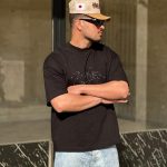 تیشرت طرحدار رنگ مشکی کد 3572