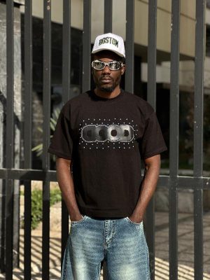 تیشرت طرحدار رنگ مشکی کد 3573