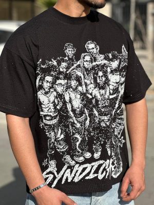 تیشرت طرحدار رنگ مشکی کد 3574