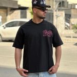 تیشرت طرحدار مشکی کد 3583