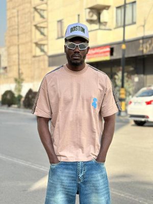 تیشرت طرحدار کرم کد 3586