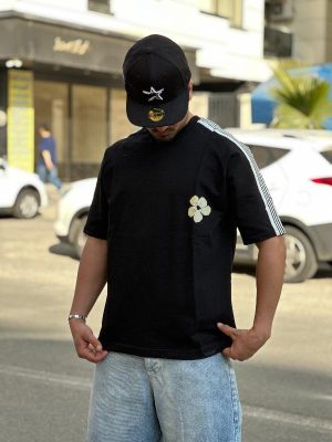 تیشرت طرحدار مشکی کد 3587