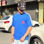 تیشرت طرحدار آبی کد 3589