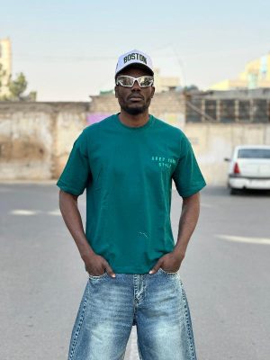 تیشرت طرحدار سبز کد 3590