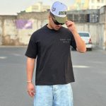 تیشرت طرحدار مشکی کد 3591