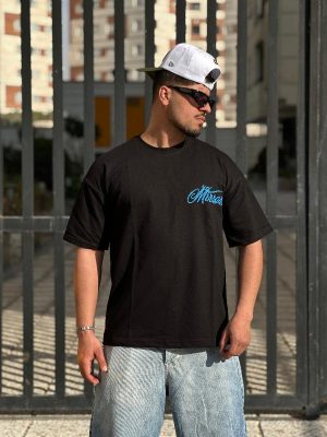 تیشرت طرحدار مشکی کد 3595