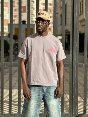 تیشرت طرحدار طوسی کد 3596