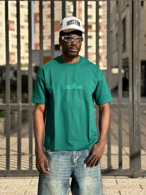 تیشرت طرحدار سبز کد 3600