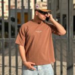 تیشرت طرحدار قهوه ای کد 3601