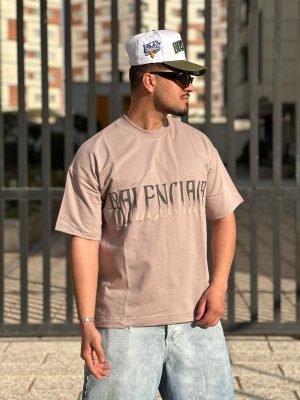 تیشرت طرحدار کرم کد 3603