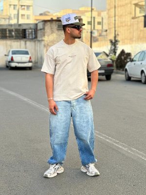 تیشرت طرحدار شیری کد 3604