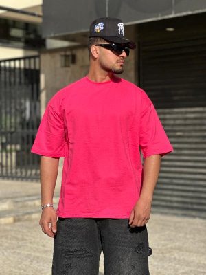 تیشرت بیسیک صورتی کد 3608