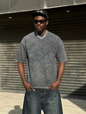 تیشرت سنگشوری زغالی کد 3633