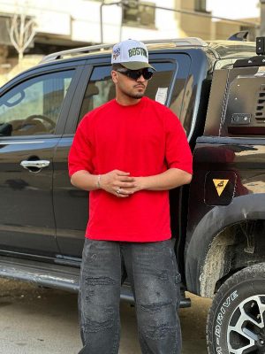 تیشرت بیسیک قرمز کد 3617