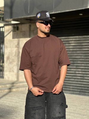 تیشرت بیسیک شکلاتی کد 3623