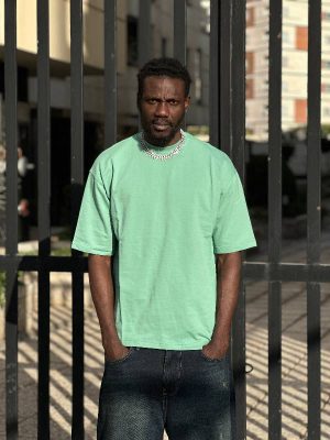 تیشرت بیسیک سبز فیروزه ای کد 3629