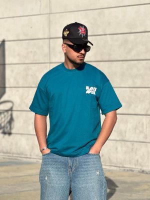 تیشرت طرحدار سبز کد 3651