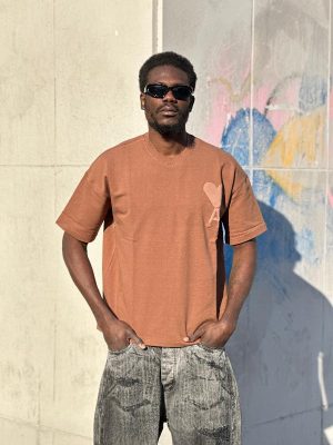 تیشرت AMI امی رنگ آجری کد 3649