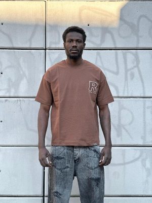 تیشرت طرحدار قهوه ای کد 3662