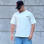 تیشرت طرحدار سفید کد 3664