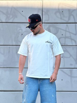 تیشرت طرحدار سفید کد 3664